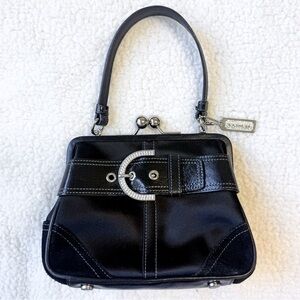 Vintage Coach Y2K Madison Swarovski Crystal Satin Kiss Lock Purse EUC
